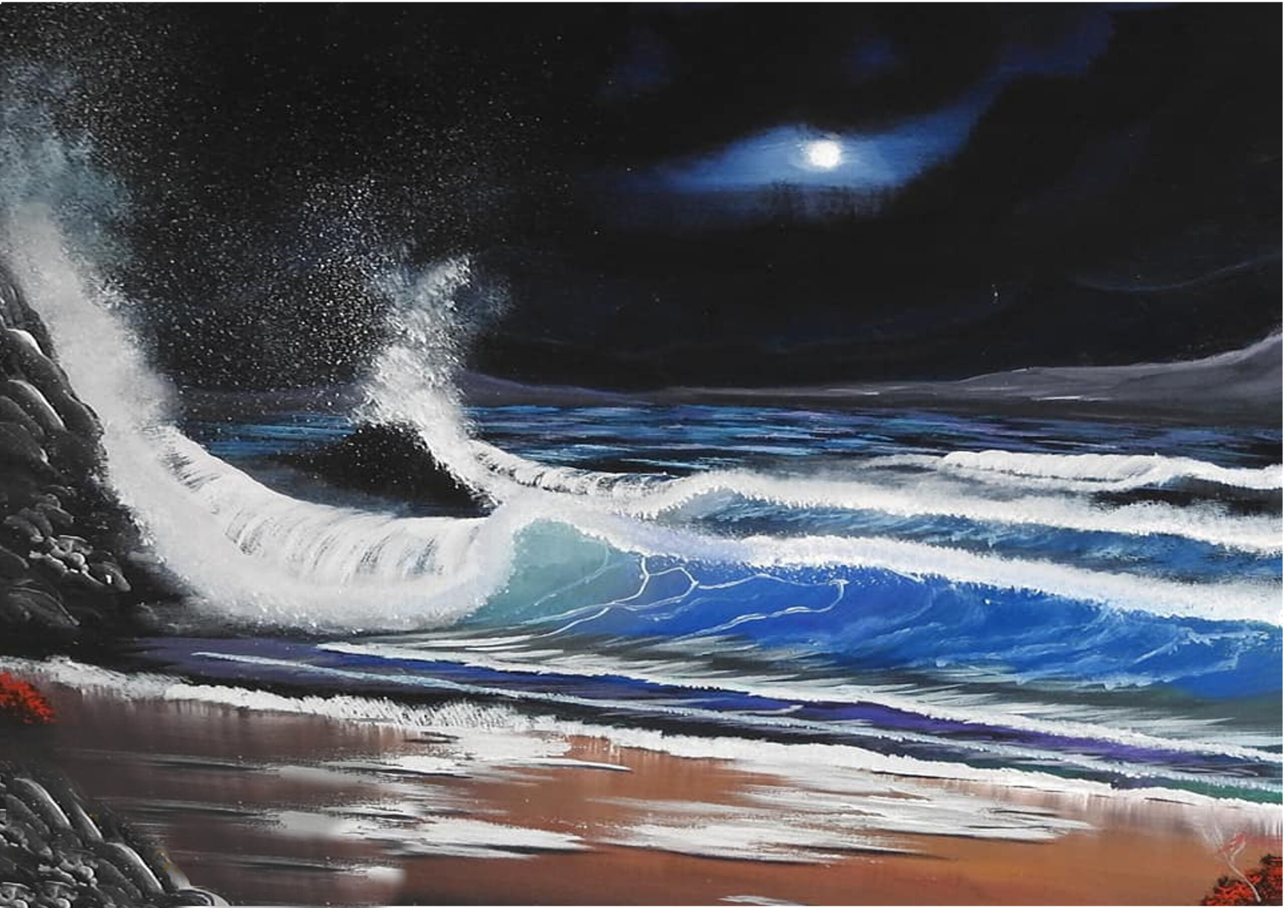 Night wave – Seascape painting
